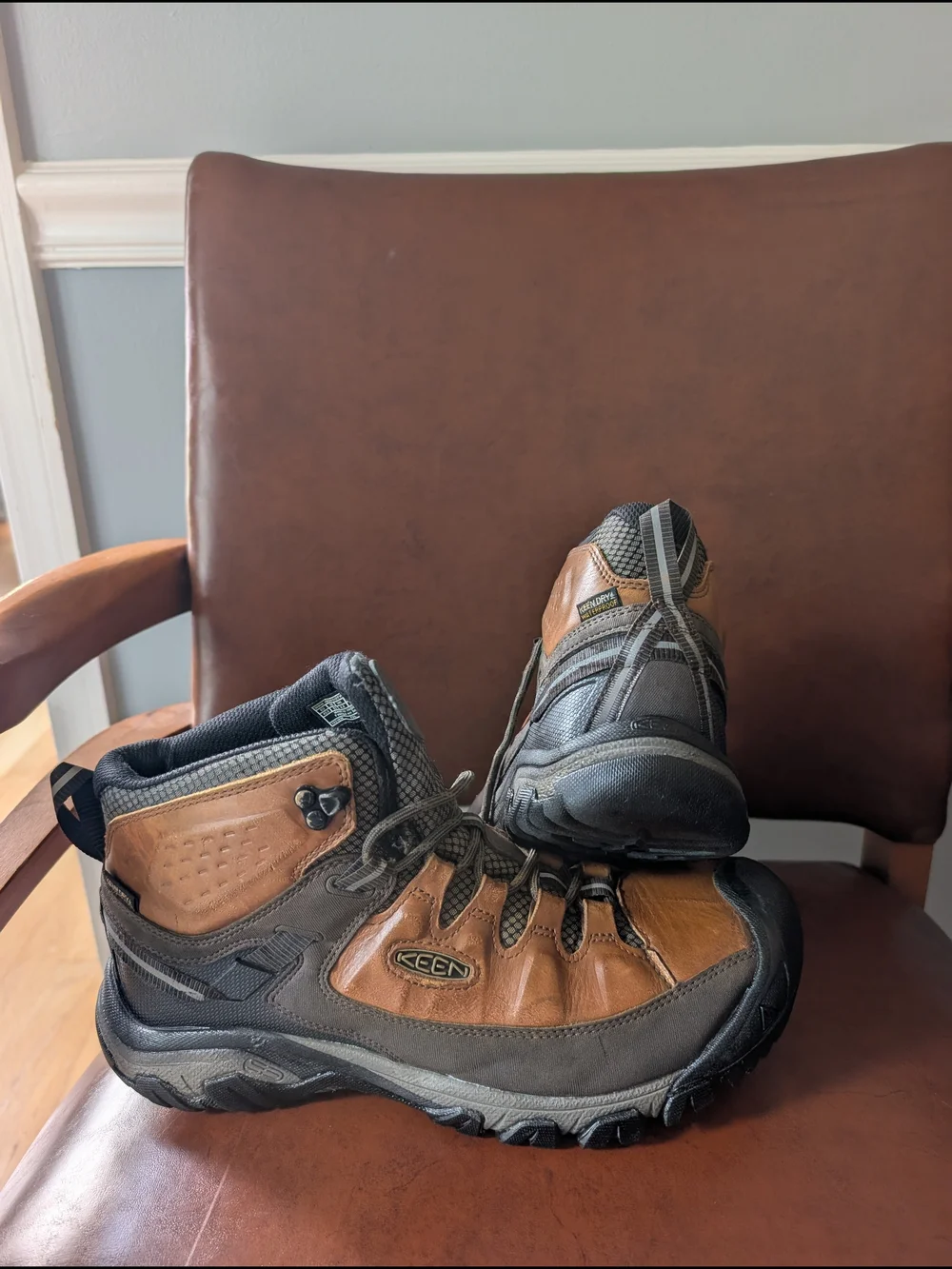 Keen men hiking